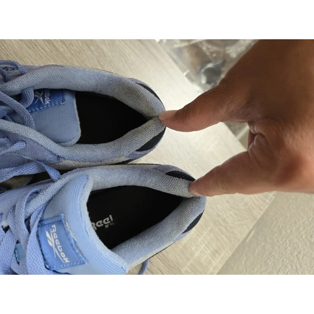 Reebok Harman Work Sneakers Composite Toe RB091 SD10 SR Blue Suede Sz 6.5 – READ